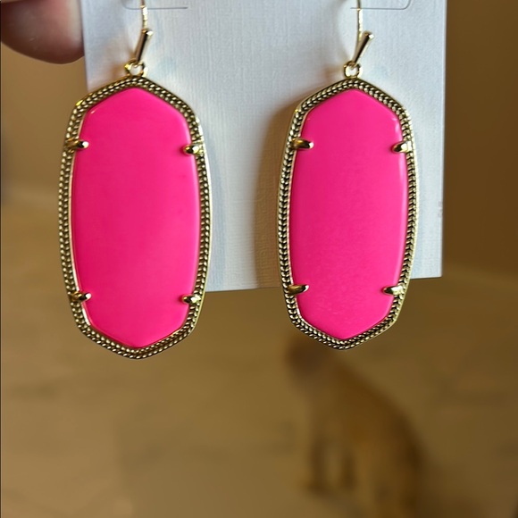 Kendra Scott Neon Pink Statement Earrings - Picture 2 of 3